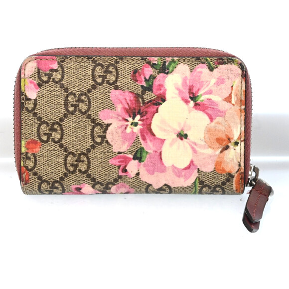 Auth Gucci Blooms Pvc Leather Coin Case #198825G23B